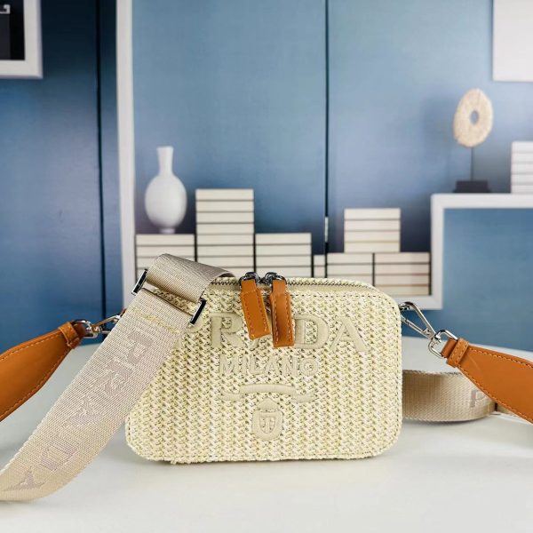 Prada Straw Camera Bag